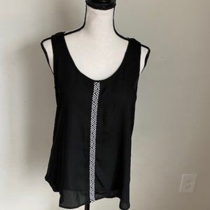 Society Girl Sheer Top with Zipper Back, M